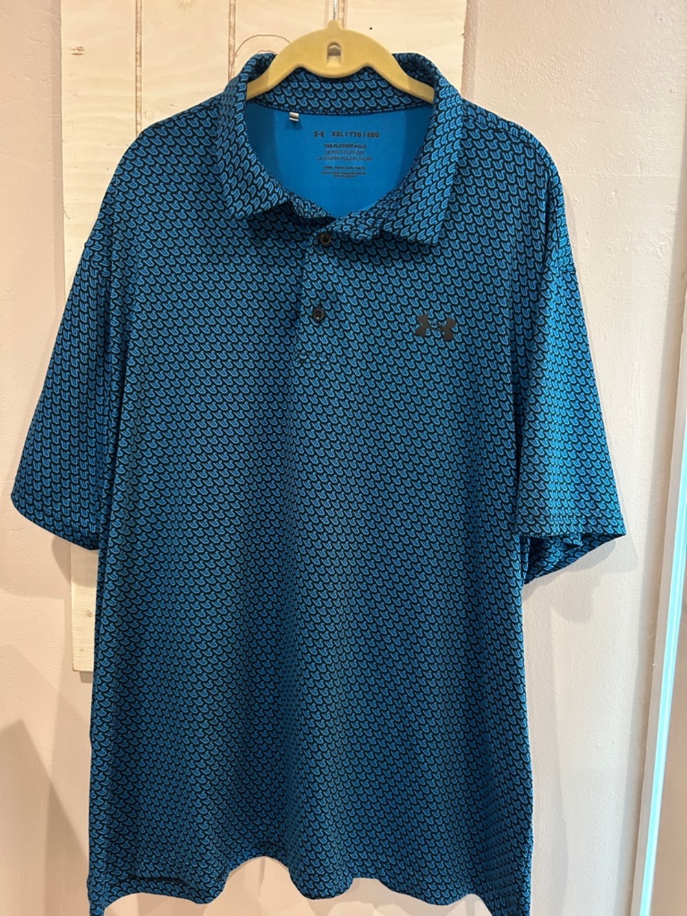 Under Armour Teal & Black Micro-Pattern Polo